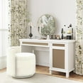 thumbnail image 2 of 360° Swivel Accent Chair with Storage, Vanity Stool with Back, Velvet Storage Ottoman, Upholstered Round Barrel Vanity Chair for Living Room, Makeup Room, Bedroom, 2 of 8