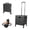 Black + Black, variant on Folding Utility Rolling Cart, Portable Collapsible Storage Crate with Telescoping Handle, Multi‑Purpose Wheeled Tote for Shopping Travel Moving Grocery