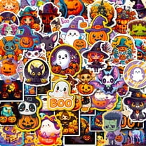 100PCS Halloween Stickers for Kids - Cute Vinyl Halloween Stickers Waterproof Spooky Stickers for Trick or Treat, Halloween Party Favors, Pumpkin Ghost Witch Decorations for Water Bottles Laptop