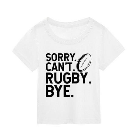 

ZMHEGW American Football Fans Sports Vintage Rugby Player Sports Retro Gift Summer Kids Character Football Letter Printing Short Sleeve Tee