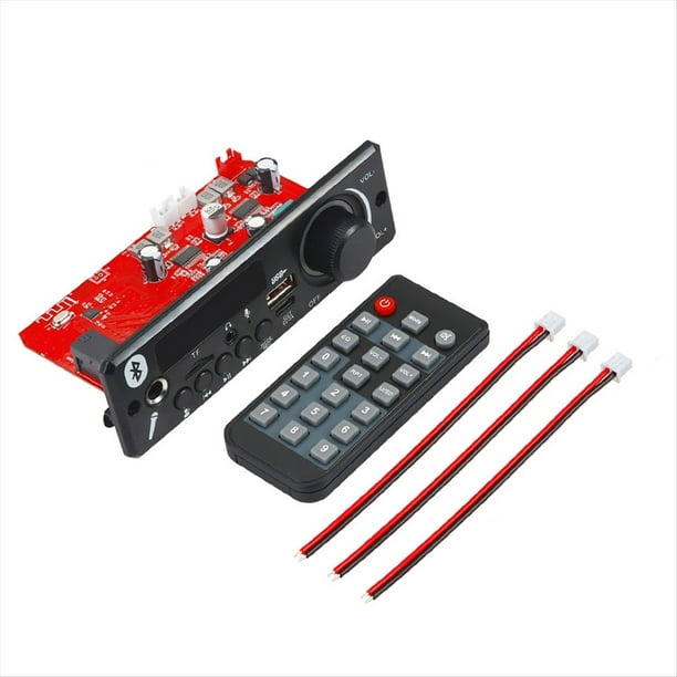 Placa Decodificadora de Amplificador MP3/WAV/FLAC Bluetooth 5.0, de Audio para Coche de 24 V y 2 X 80 W con Micrófono, USB/TF/FM y Reducción de Ruido.