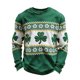 thumbnail image 2 of Ceisia Men's Relaxed Fit Long Sleeve St. Patrick's Day Shamrock Waffle Knit Sweatshirt Green XXXL Gifts, 2 of 3