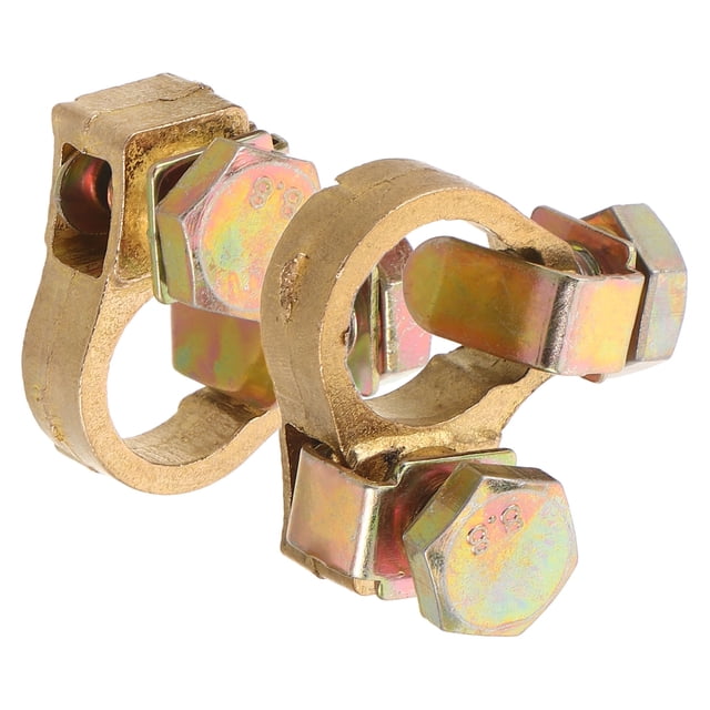unbranded 2Ud Conector Terminal De Batería Para Auto De Cobre Dorado Con Pinza Y Negativa Para Vehículos