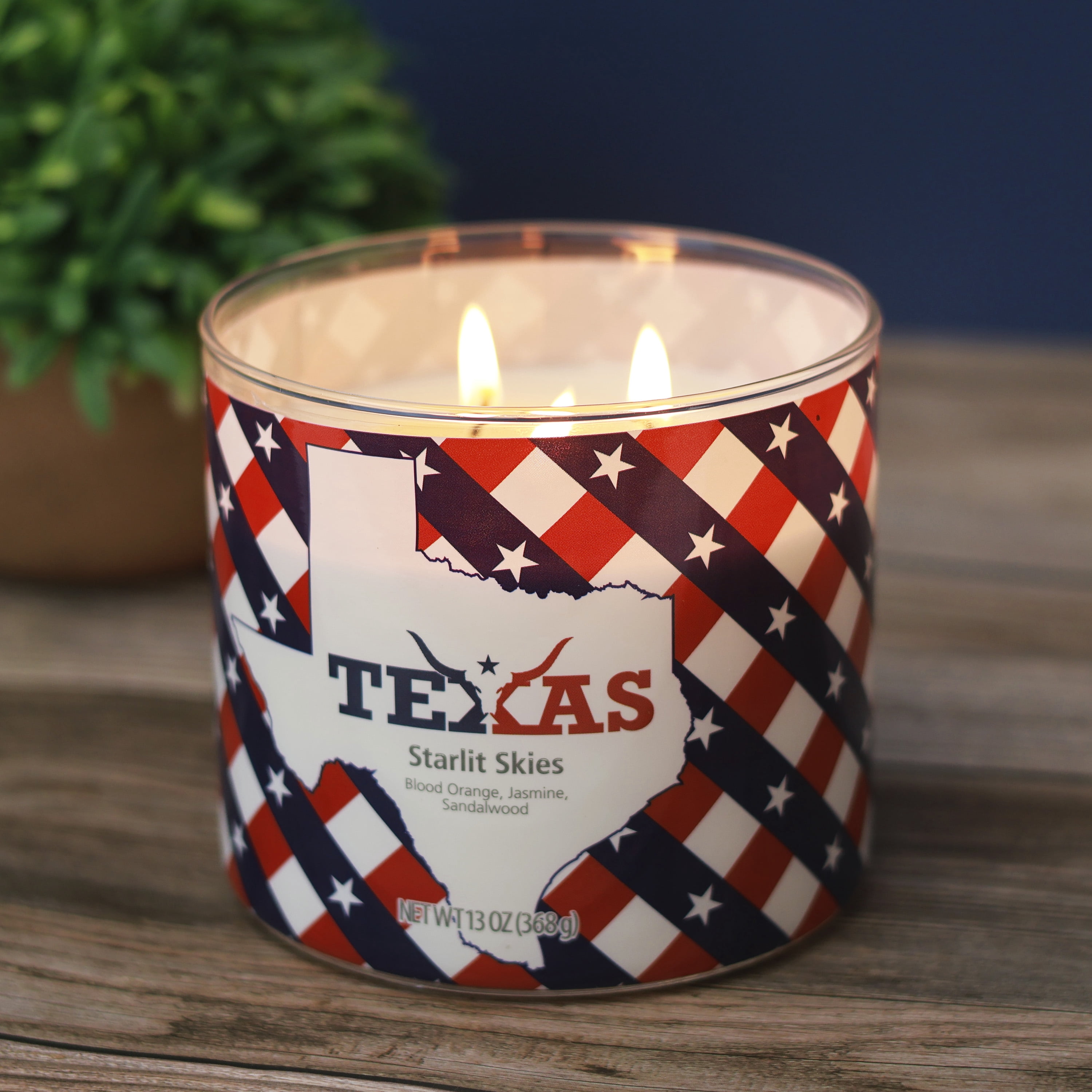 Mainstays Texas Themed Starlit Skies 3-Wick Candle, 13-Ounce