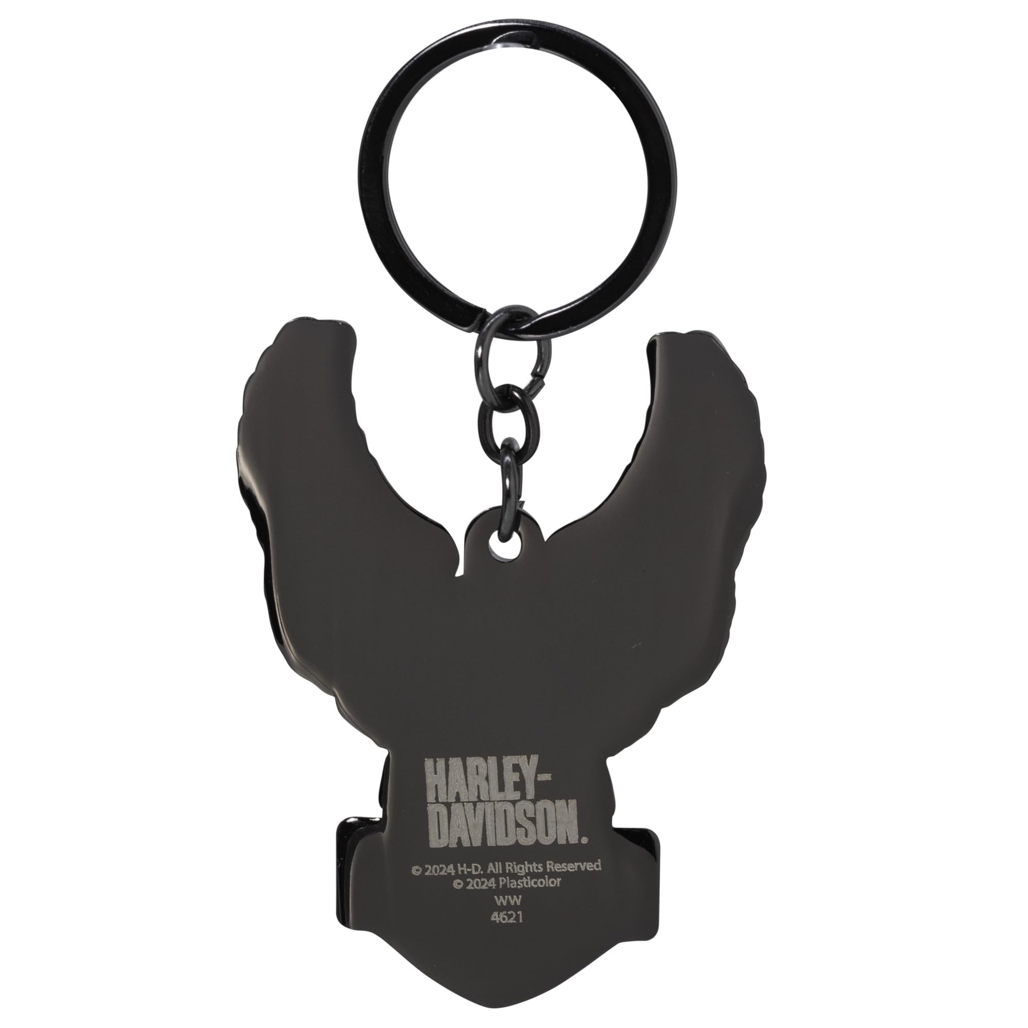 Harley-Davidson Domed Eagle Bar & Shield Logo Key Chain, Black, Harley Davidson