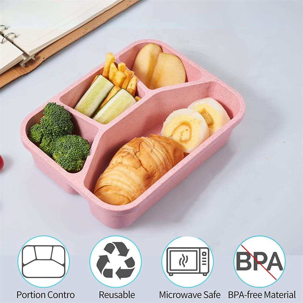 NOGIS 1 Pack Snack Containers, 4 Compartment Lunchable Containers