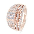 thumbnail image 3 of 1.45 Carat IGI Certified Lab Grown Diamond Cluster Engagement Ring For Women (10K Solid Rose Gold) Round & Baguette Shape Multi Row Bridal Anniversary Ring Jewelry Gift For Her-8.5, 3 of 5