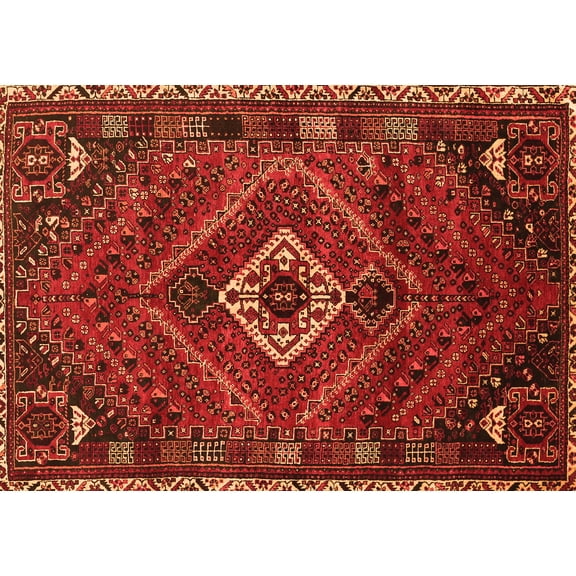 Ahgly Company Indoor Rectangle Persian Orange Traditional Area Rugs, 5' x 7'