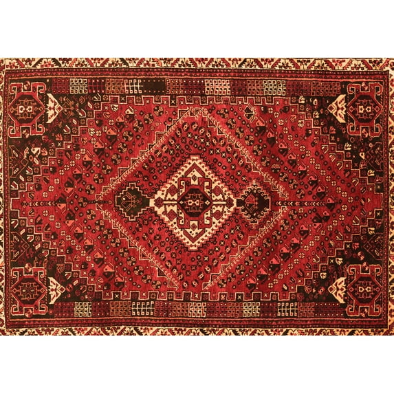 Ahgly Company Indoor Rectangle Persian Orange Traditional Area Rugs, 7' x 10'