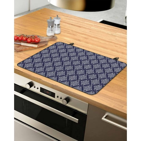 

Blue Abstract Stove Top Covers for Electric Stove Heat Insulation Fireproof Glass Cooktop Cover Counter Top Glass Stove Cover for Prevent Scratches 36 x21 Modern Geometric Contemporary Art