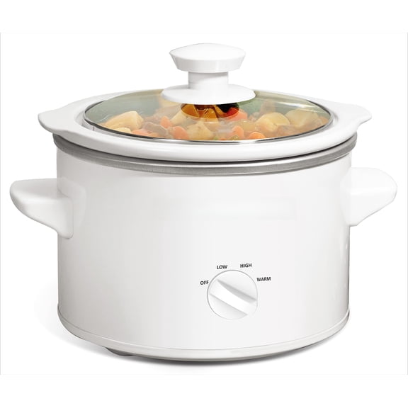 Electric Ceramic Slow Cooker, Adjustable Temp | Dishwasher-Safe Glass Lid & Crock - Great for Entrees, Sauces, Stews & Dips