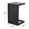 thumbnail image 6 of Noble House Modesta Outdoor Aluminum Lounge Set with C-Shaped End Table Black, 6 of 12