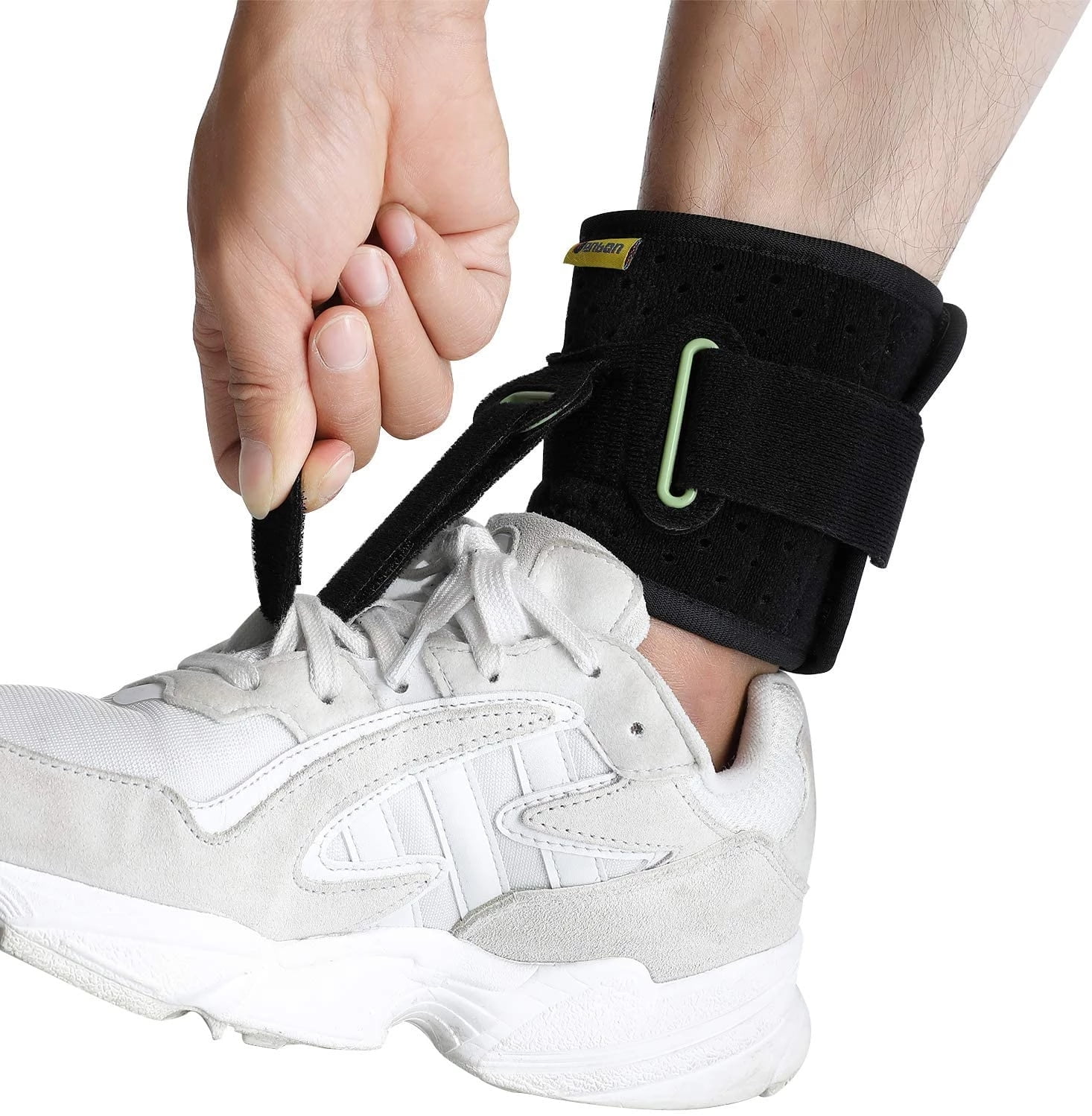 TENBON Ankle Support Drop Foot Brace Orthosis - Comfort Cushioned Adjustable Wrap Compression For Improved Walking Gait, Prevents Cramps Ankle Sprains
