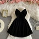 thumbnail image 1 of Mini vestido de fiesta para mujer, vestido francés Retro, Negro, Rojo, terciopelo con tirantes, cintura Sexy, vestidos cortos para mujer, HH193, 1 of 4