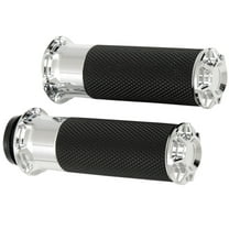 Arlen Ness Bevelled Fly-by-Wire Chrome/Black Handlbar Grips (07-328)