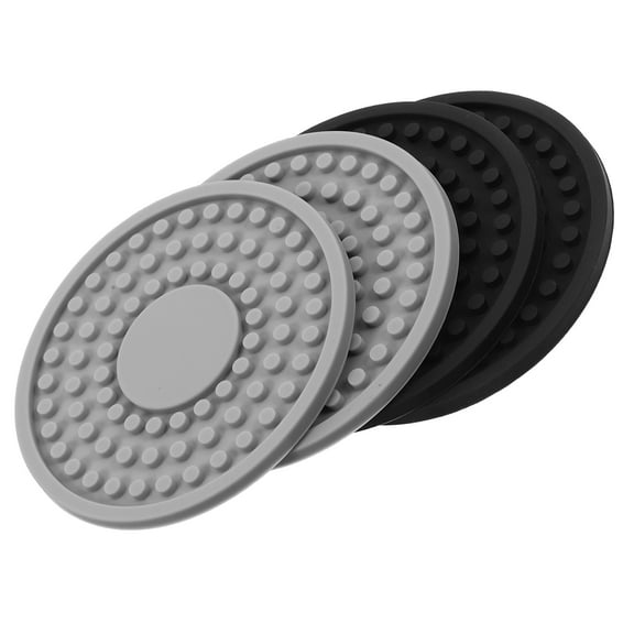 Car Water Coaster Cup Holder Auto Accessories Silica Gel Man Black 6.80X6.80X0.30CM 4 Pcs