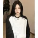 thumbnail image 1 of -Sudadera con capucha de manga larga para mujer, suéter coreano de gran tamaño, estilo Vintage, Harajuku, Kpop, 1 of 5