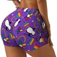 thumbnail image 1 of Balery Rainbow Lgbt Penguin Pantalones cortos de entrenamiento estampados para mujer, sin costuras, ajustados, para gimnasio, yoga, correr, deportes, ejercicio activo, fitness.-X-Large, 1 of 8