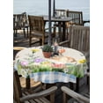 thumbnail image 2 of Outdoor Tablecloth with Umbrella Hole Zipper Happy Easter Bunny Round Tablecloth 60" Waterproof Outside Table Cloth Spring Floral Burlap Blue Plaid Patio Table Cover Tablecloths for Picnic Party, 2 of 8