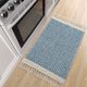 thumbnail image 2 of Alfombra de baño Lahome Boho de algodón tejido Farmhouse Blue, 60 x 90 cm, 2 of 9