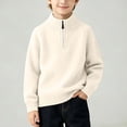 thumbnail image 2 of Qiyinn Boys' Fashion Solid Color Knitted Half Zipper Shoulder Insert Long Sleeve Sweater Half High Collar Top | Kids Boys Girls Casual Top Daily Wear School Comfortable Outfit, 2 of 8