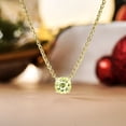 thumbnail image 3 of JeenMata Hermoso collar con colgante de solitario de corte redondo de 1 quilate, peridoto, piedra natal de agosto, chapado en oro amarillo de 18 quilates, mujer, adulto, 3 of 6