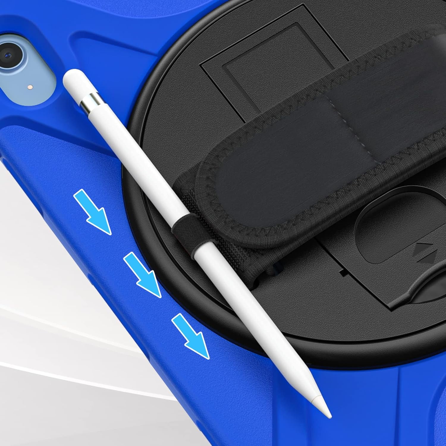 ZenRich Shockproof Case for iPad 11th (A16)/iPad 10th Generation 10.9 inch 2025/2022, Heavy Duty Rugged Case with Pencil Holder/360° Rotating Kickstand/Handle/Carrying Strap, Blue