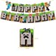 thumbnail image 2 of Decoración de cumpleaños con temática de Minecraft, globos de látex, Banner, adornos para pasteles, conjuntos de adornos para fiestas y festivales, 2 of 3