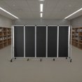 thumbnail image 3 of Hampden Furnishings Otis Collection Portable Room Divider, 5 Black Panels, Grey Frame, 3 of 3