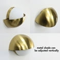 thumbnail image 4 of Claxy Gold Wall Sconce with Half Globe Milk Glass Shade, 4 of 7