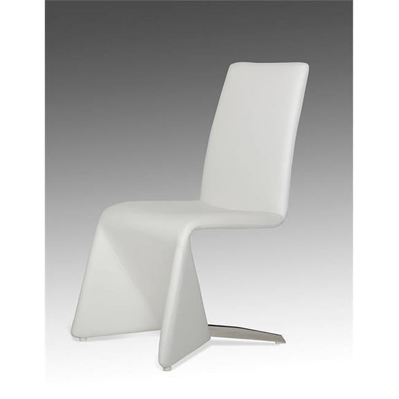 HomeRoots 284250 Contemporary Leatherette Dining Chair, White - Set of 2