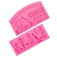 thumbnail image 3 of YARNOW 2pcs Circus Themed Cake Molds Silicone Fondant Molds Cartoon Animal Silicone Molds, 3 of 5