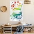 thumbnail image 2 of Island Tapestry, Grunge Style Artsy Inky Colorful Summer Scenery with Palms and Hawaiian Hibiscus Flowers, Wall Hanging for Bedroom Living Room Dorm Decor, 40W X 60L Inches, Multi, by Ambesonne, 2 of 5