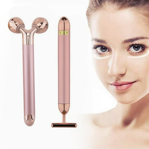 Masajeador facial en con rodillo facial Golden Pulse, rodillo