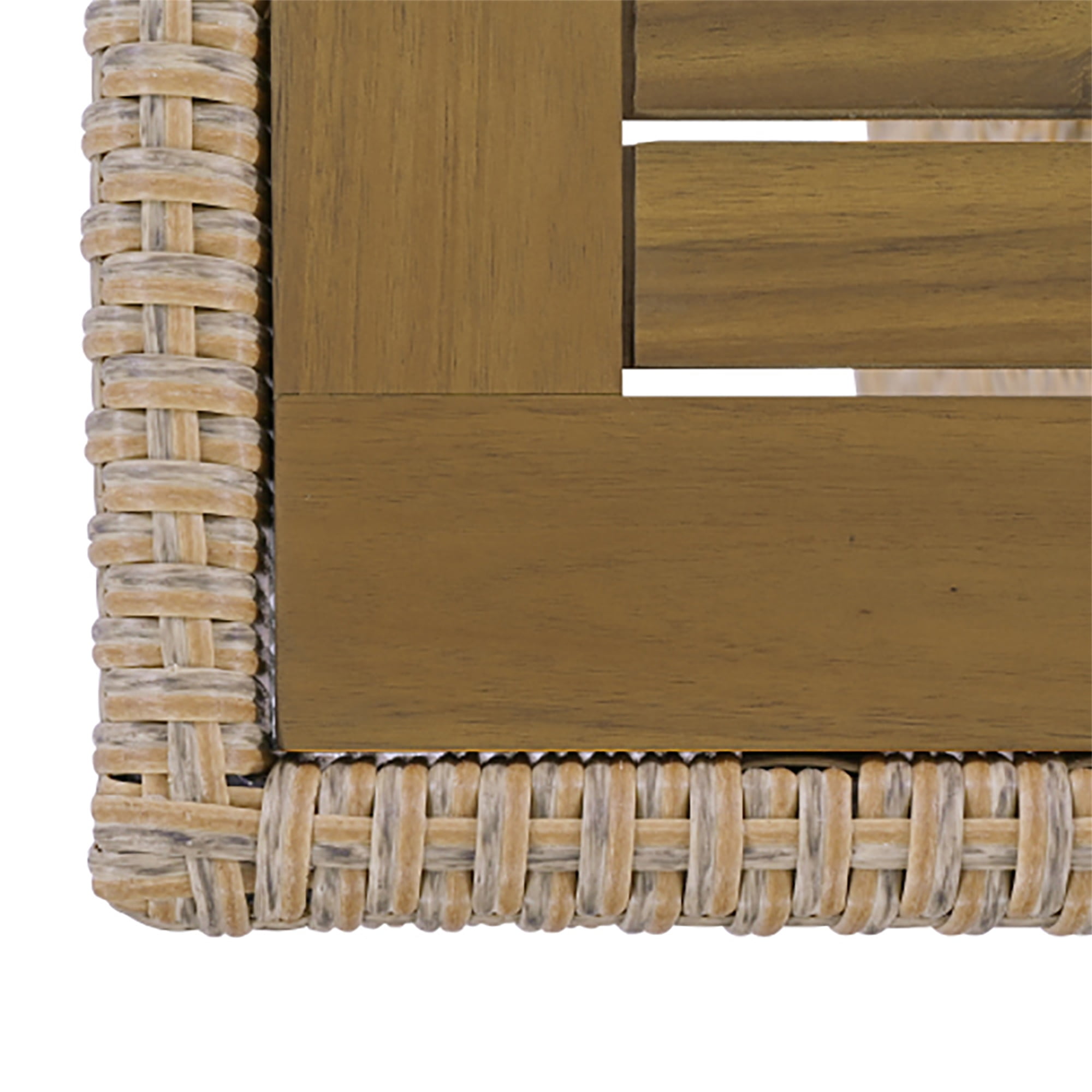Kadyn All Weather PE Rattan Dining Set , Outdoor Patio 7-Piece Dining Table Set with Wood Tabletop and Cushions for 6 White