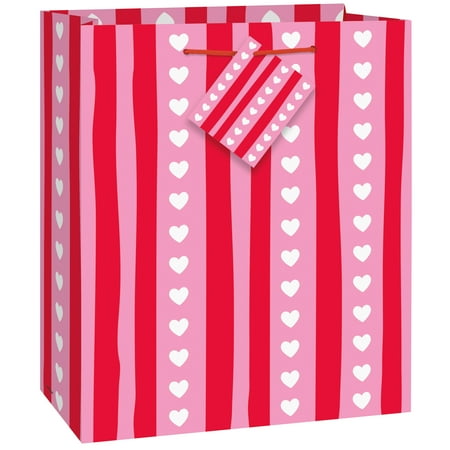 Unique Industries Assorted Colors Striped Valentine's Day Gift Bags