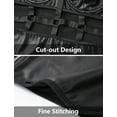 thumbnail image 4 of Ausing Womens PU Leather Mini Dress Underwire Halter Bodycon Lingerie Spaghetti Strap Party Outfits Black S, 4 of 6