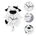 thumbnail image 4 of 1 reloj de pared de dibujos animados con forma de vaca, adorno decorativo (blanco), 4 of 7