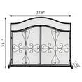 thumbnail image 3 of Vanity Art 2 Panel Iron Fireplace Screen | Heavy-Duty and Heat-Resistant Elegant 2 Panel Unique Pattern Iron Fireplace Screen with 31.1-inch Height, Black, MLT2077FP-BK, 3 of 9