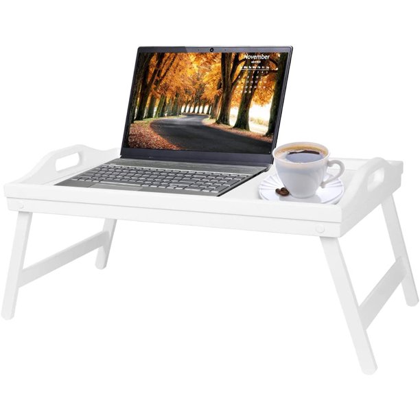 Artmalle Breakfast Tray Table with Folding Legs Rectangle Serving Tray