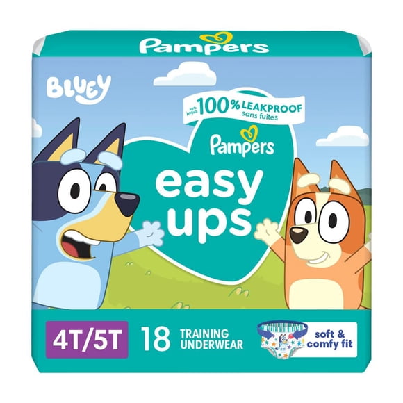 Pantalones de entrenamiento Pampers Easy Ups para niños y niñas 4T-5T, 18 unidades