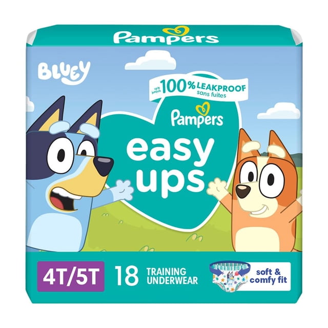 Pantalones de entrenamiento Pampers Easy Ups para niños y niñas 4T-5T, 18 unidades