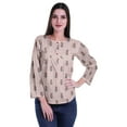 thumbnail image 2 of Moomaya Tunique d'Été Décontractée pour Femmes à Manches Longues avec Boutons Imprimés et Col Rond, 2 of 5