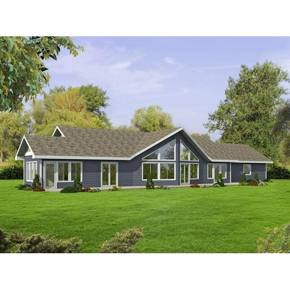 001-3629: Ranch Northwest 2 Bed, 3 Bath Luxury Home Plan, 1978 Sq Ft: Full Blueprints with License to Build by Home Plan Marketplace - Lesuto