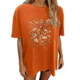 thumbnail image 2 of Njoeus Blouses for Women Dressy Casual Tshirts Shirts for Women Oversized Tshirts for Women Summer Floral Printed T Shirt Cute Flower Graphic Tees for Women Girls Loose Fitted Crew Neck Short Sleeve C, 2 of 5