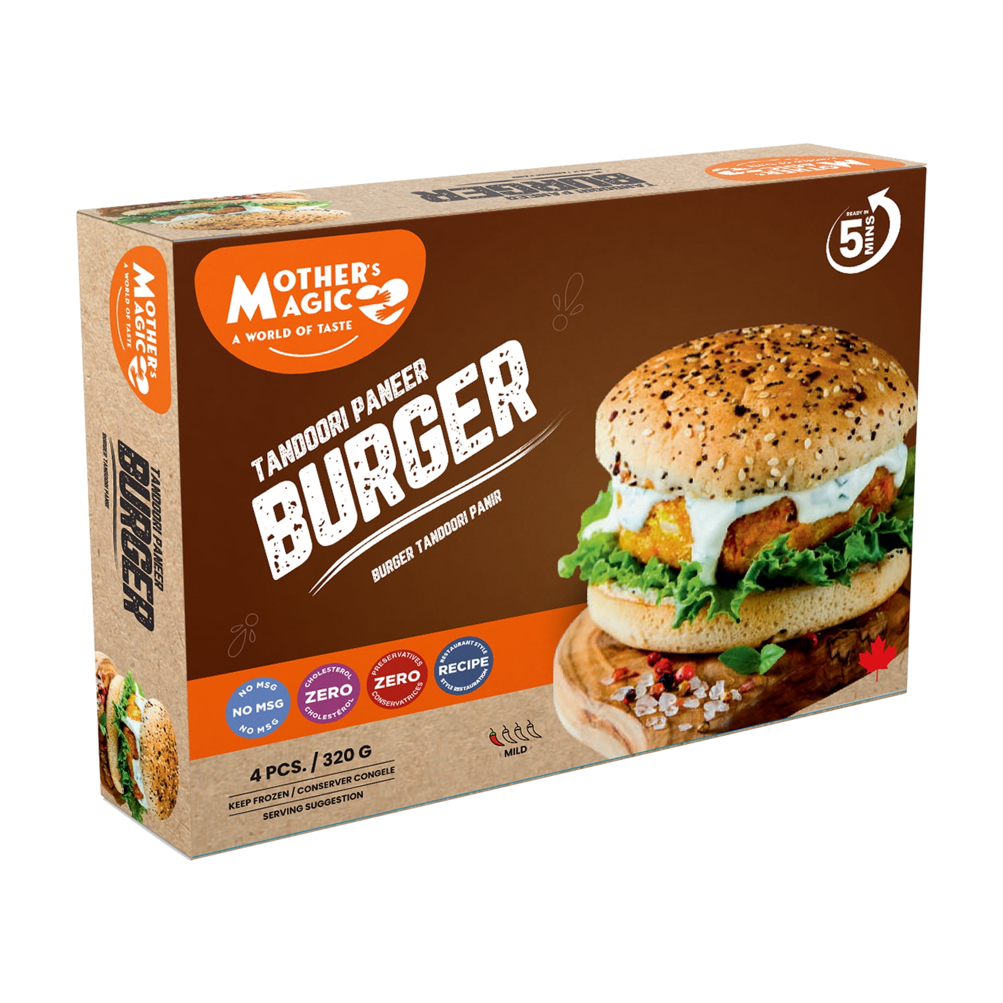 Mother's Magic Tandoori Paneer Patty 320G, Crispy paneer patties Mother's Magic Tandoori Paneer Patty 320G, Crispy paneer patties