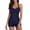 F-504Blue, variant on ZHOGXU Women's One Piece Swimsuit Halter Neck Solid Color Elegant Slim Fit Swimwear For Outdoor Water Sports And Beach,Army Green,L