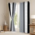 thumbnail image 3 of jejeloiu Geometric Rhombus Pattern Black Out Curtains,Rustic Baroque Floral Curtains Pack of 2 (42x63 Each),Greay White Lines Bedroom Curtains For Girls,Microfiber Bedroom Decor, 3 of 6