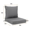 thumbnail image 4 of Outdoor Deep Seat Cushions Set of 2 – 24x24 Inch Waterproof Patio Cushions with Removable Covers, Fade-Resistant & Adjustable Straps for Sofa, Chair, Couch – Machine Washable Furniture Cushions, 4 of 7