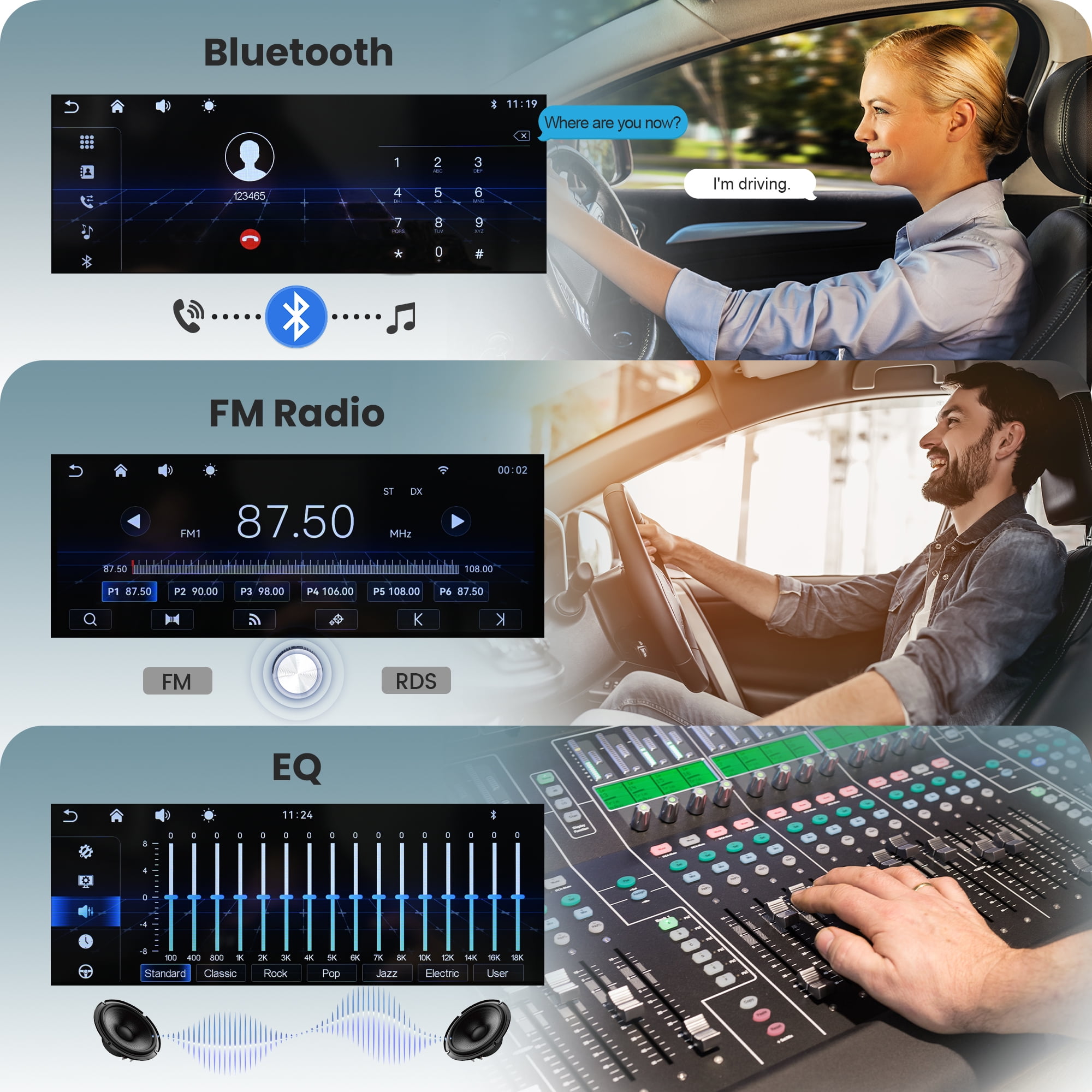 Wireless Single Din Car Stereo, 6.9" Touchscreen Car Audio Receiver, Apple Carplay & Android Auto, Bluetooth, Type-C/USB Fast Charging, Rear Camera